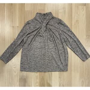 Anne Klein Pullover Twist Neck Knit Metallic Long Sleeve 2X EUC!